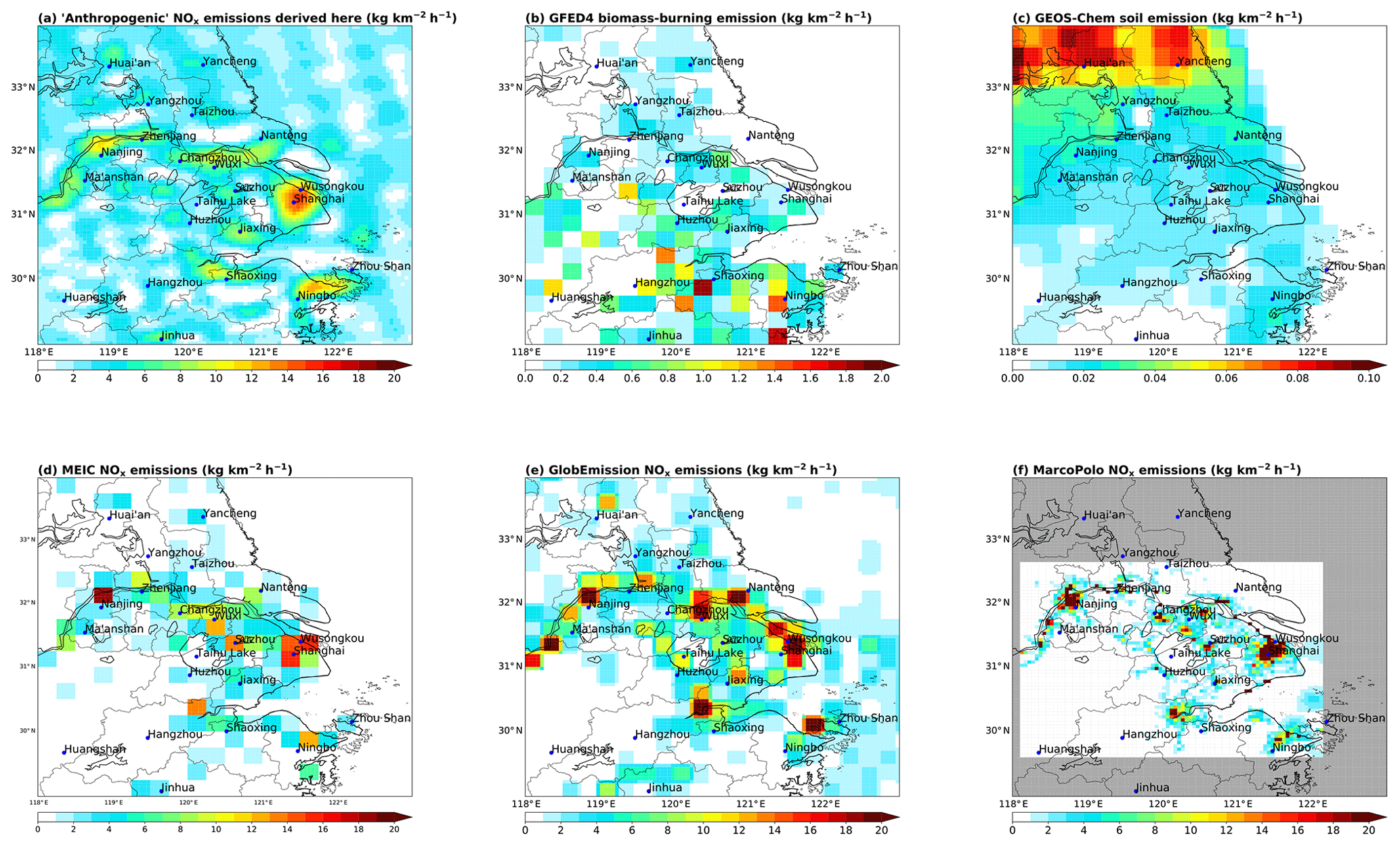 Acp High Resolution 0 05 0 05 Nox Emissions In The Yangtze River Delta Inferred From Omi