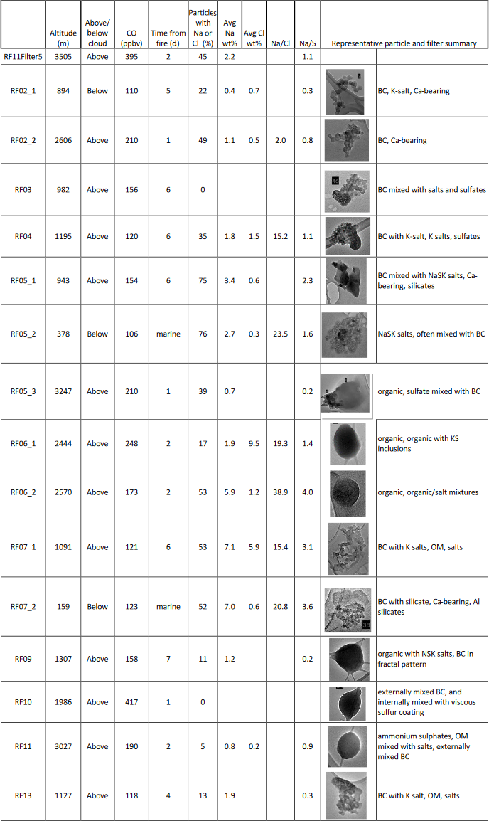 ACP - Biomass burning and marine aerosol processing over the southeast  Atlantic Ocean: a TEM single-particle analysis